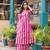 WOMEN COTTON A-LINE FLOWER PRINT KURTA WITH PANT