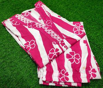 WOMEN COTTON A-LINE FLOWER PRINT KURTA WITH PANT 4