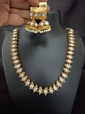 Pink green white cz 2 way wear necklace with 2 sets earrings 3
