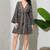 Paisley print work  v-neck fit & flare short dress with full sleeves  women western wear dress , printed poly muslin
