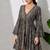 Paisley print work  v-neck fit & flare short dress with full sleeves  women western wear dress , printed poly muslin