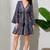 Paisley print work  v-neck fit & flare short dress with full sleeves  women western wear dress , printed poly muslin