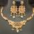 Green pink rectangle cz stones brass rajwadi jewellery set