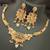Green pink rectangle cz stones brass rajwadi jewellery set