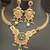 Green pink round cz stones brass rajwadi jewellery set