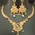 Green pink round cz drop stones brass rajwadi jewellery set