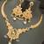 Green pink round cz drop stones brass rajwadi jewellery set
