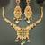 Green pink round cz uncut stones brass rajwadi jewellery set