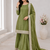 Olive Color Embroidery And Sequience Work Silk Blend Salwar Suit