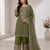 Mehndi Green Color Embroidery And Sequence Work Silk Blend Salwar Suit