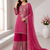Pink Color Embroidery And Sequence Work Silk Blend Salwar Suit