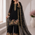 Black Color Embroidery And Sequence Work Georgette Salwar Suit