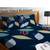 multicolor abstract printed glace cotton elastic fitted bedsheet