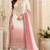Peach color shaded embroideried crunchy silk semi stitched salwar suit