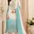 Sky color shaded embroideried crunchy silk semi stitched salwar suit