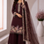 Brown Color Embroidery And Sequence Work Georgette Salwar Suit