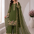 Mehndi Green Color Embroidery And Sequence Work Georgette Salwar Suit