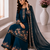 Peacock Blue Embroidery And Sequence Work Georgette Salwar Suit