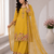Yellow Embroidery And Sequence Work Georgette Salwar Suit