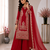 Red Color Embroidery And Sequence Work Silk Blend Salwar Suit