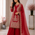Red Color Embroidery And Sequence Work Silk Blend Salwar Suit