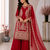 Red Color Embroidery And Sequence Work Silk Blend Salwar Suit