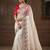 Off White Color embroidery with cutwork Silk Blend Saree