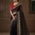 Black Color embroidery with cutwork Silk Blend Saree