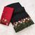 Black Color embroidery with cutwork Silk Blend Saree