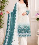 Rama color shaded embroideried star georgette semi stitched salwar suit