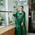 Women green silk sequin emroidery work kurta set
