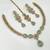 Pista green ad stone & agate stone necklace set with earrings, antique gold plated