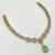 Pista green ad stone & agate stone necklace set with earrings, antique gold plated