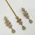 Pista green ad stone & agate stone necklace set with earrings, antique gold plated