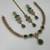 Green ad stone & agate stone necklace set with earrings, antique gold plated