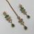 Green ad stone & agate stone necklace set with earrings, antique gold plated
