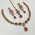 Ruby ad stone & agate stone necklace set with earrings, antique gold plated
