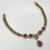 Ruby ad stone & agate stone necklace set with earrings, antique gold plated