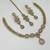 Baby pink ad stone & agate stone necklace set with earrings, antique gold plated