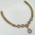 Baby pink ad stone & agate stone necklace set with earrings, antique gold plated