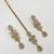Baby pink ad stone & agate stone necklace set with earrings, antique gold plated