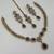 Purple ad stone & agate stone necklace set with earrings, antique gold plated