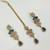 Blue ad stone & agate stone necklace set with earrings, antique gold plated