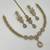 White ad stone & agate stone necklace set with earrings, antique gold plated