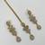 White ad stone & agate stone necklace set with earrings, antique gold plated