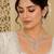 White ad & agate stone designer necklace set with earrings – rhodium plated
