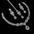 White ad & agate stone designer necklace set with earrings – rhodium plated