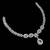 White ad & agate stone designer necklace set with earrings – rhodium plated