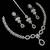 Green ad & agate stone designer necklace set with earrings – rhodium plated