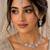 Baby pink ad & agate stone designer necklace set with earrings – rhodium plated
